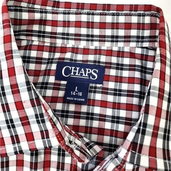 Chaps Gingham Button Down Shirt 14-16 - Picture 4 of 7